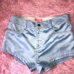 Sugar thrillz satin baby blue shorts